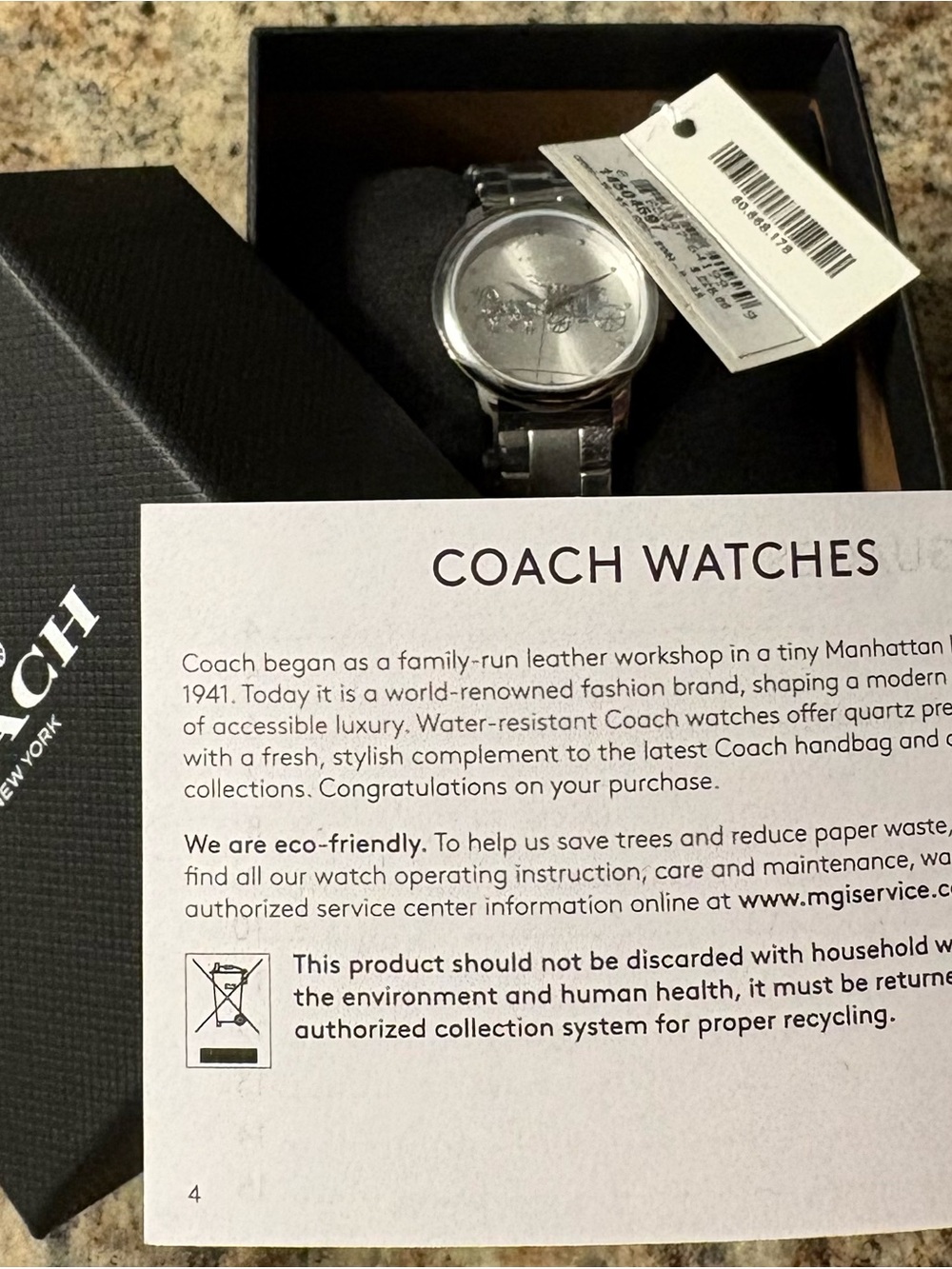 Coach Silver Stainless Steel Watch - Silver Dial